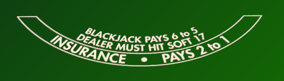 Graphic showing a 6 to 5 payout on a blackjack table